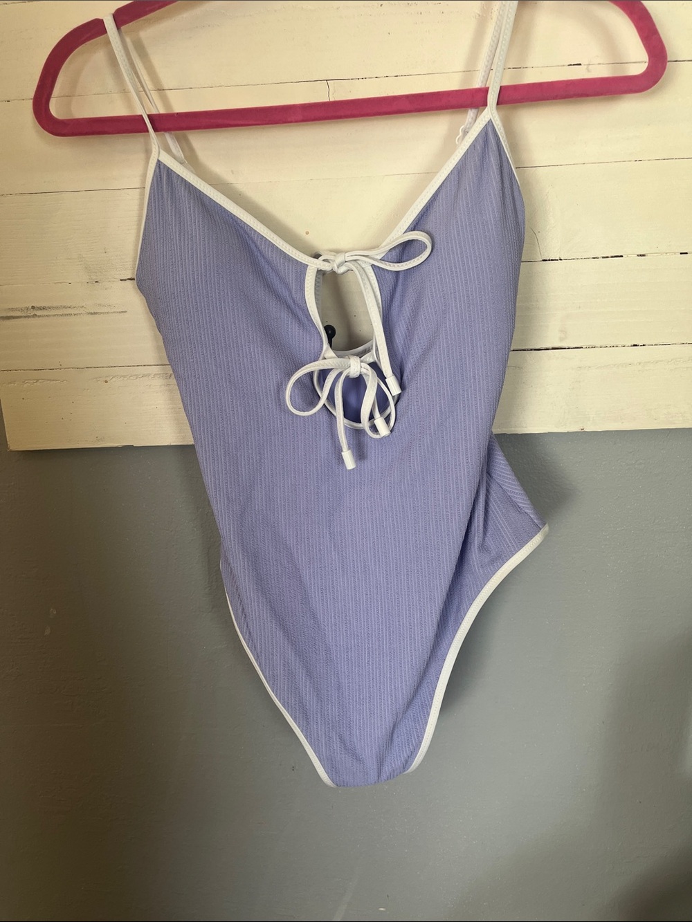 Sanctuary Lilac One-Piece Swimsuit with White Trim